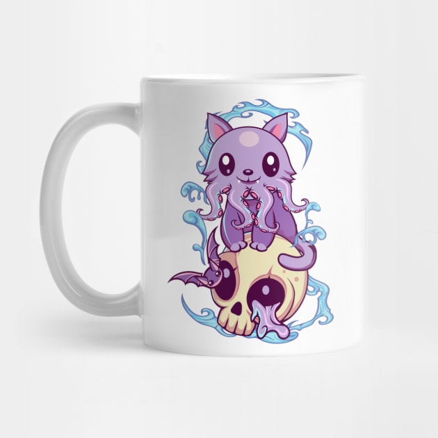 Skull Cat Octopus Kawaii Gothic by DionArts